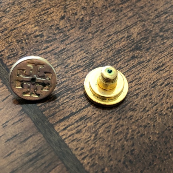 Authentic Tory Burch Double T gold tone and white earrings - Picture 9 of 16